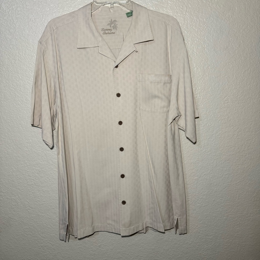 Tommy Bahama Men’s L 100% Silk Button Up Shirt Coastal Casual